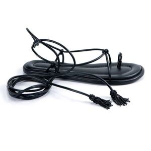FARM RIO Black Strappy Sandals with Tassels